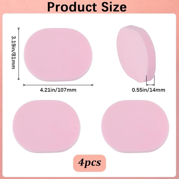 1 set 4pcs Makeup Sponge Make Pink 10.7x8.1x1.4cm Powder Puff Oval Pearl