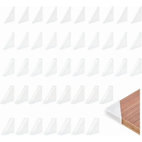 1 set 50pcs 5 styles Plastic Triangle Corner Protector White 35~35.5x35~35.5x4.5~13mm 10pcs/style