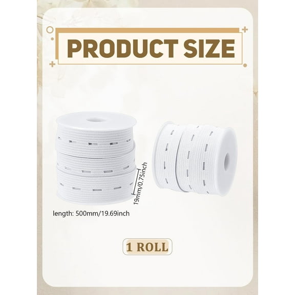 1 set 5M Polyester Buttonhole Elastic Cord Flat Clothes Accessories 1pc Plastic Empty Spools Black 19mm