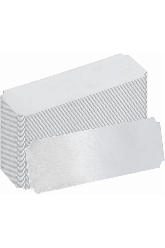 1 set 60pcs Rectangle Aluminium Plate Metal Sheets Silver 75x25x0.2mm