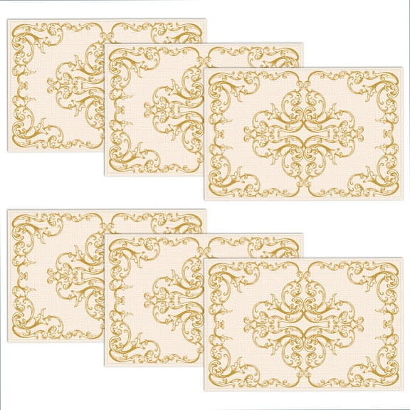 1 set 6pcs Polyester Table Cloth for Dining Table Decoration Rectangle Floral 300x450mm