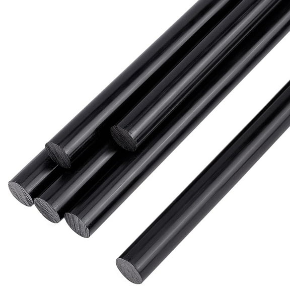 1 set 6pcs Round Plastic Sticks Acetal Bar Dowel Rod DIY Sand Table Building Mould Accessories Black 300x10mm
