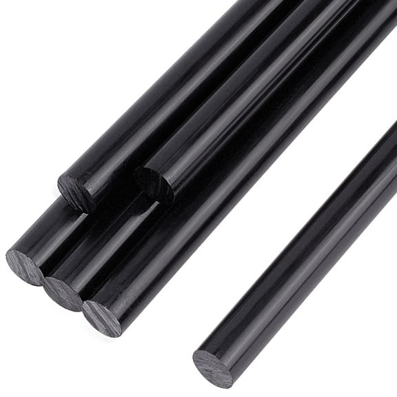 1 set 6pcs Round Plastic Sticks Acetal Bar Dowel Rod DIY Sand Table Building Mould Accessories Black 300x8mm