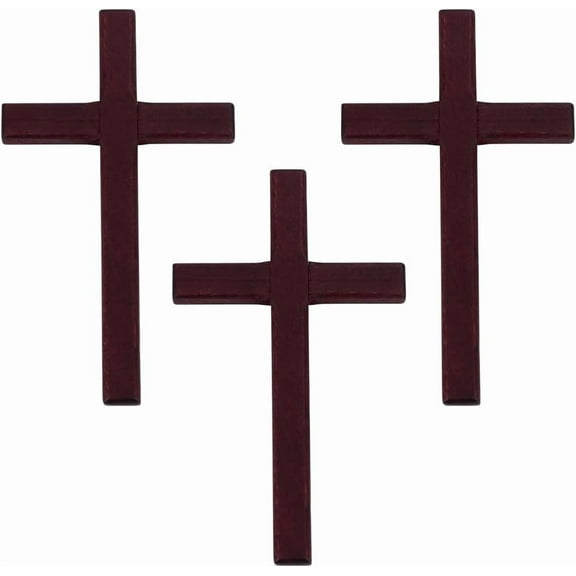 1 set 6pcs Wooden Cross Wall Decoration Hand Prayer Holding Cross Religion Coconut Brown 120x69.5x9.5mm