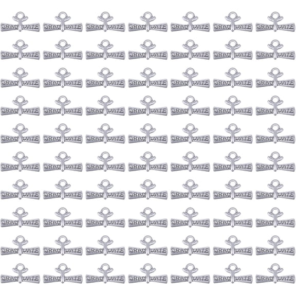 1 set 70pcs Tibetan style Alloy Pendants Diploma Charms Antique Silver 11x21x4.5mm Hole: 2.5mm 70pcs/set