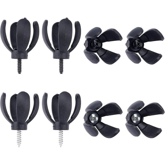 1 set 8pcs 2 colors Plastic Golf Ball Pick Up Retriever Grabber Claw Sucker Tool with Iron Screw Gunmetal & Platinum 5.7x4cm