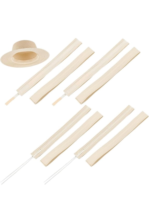 1 set 8pcs 2 styles Polyester & Cotton Adjustable Hat Sweatband Hat Accessories Mixed color 500~614x31x1mm 4pcs/style Polyester