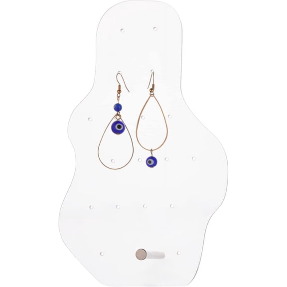 1 set Acrylic Earrings Display Frame with Iron Holder Clear 20x12x0.3cm Hole: 1.5mm and 4mm