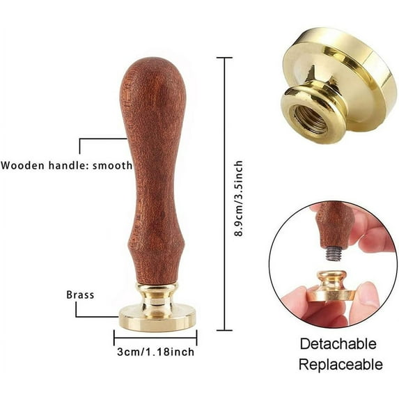 1 set Brass Wax Seal Stamp with Handle for DIY Scrapbooking Wishing Bottle Pattern 3.5x1.18 inch(8.9x3cm)