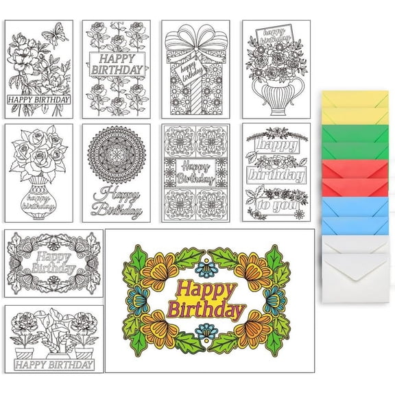 1 set Coloring Paper Greeting Cards sets Marine Animal Theme Rectangle with 10pcs 5 colors Kraft Paper Envelopes Mixed Shapes 110~203.2x152.4~160mm Paper