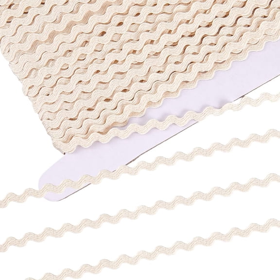 1 set Cotton Wavy Fringe Trim Ribbon Wave Bending Lace Trim for Clothes Sewing and Art Craft Decoration Floral White 1/4 inch(7mm)