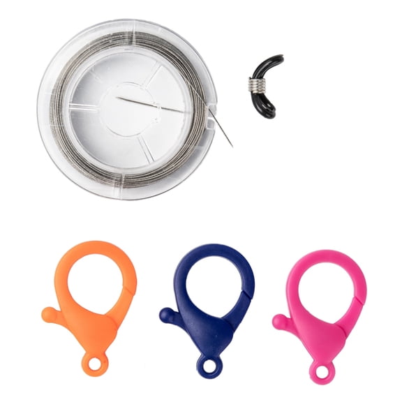 1 set DIY Neck Strap Lanyard Making Kits Including Glass Seed Beads Plastic Zinc Alloy Lobster Claw Clasps Eyeglass Holders Tail Wire Brass Crimp Beads