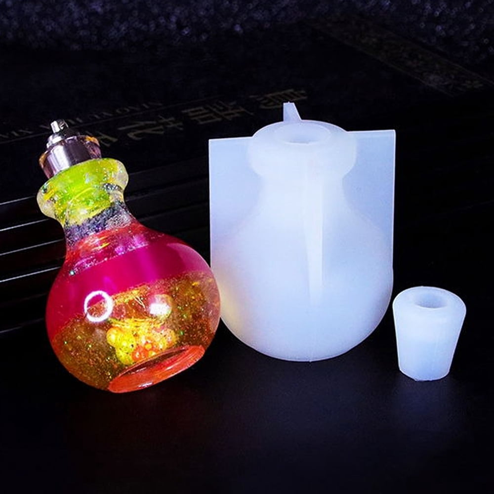 BIGEBO Mini Resin Bottle Molds, 4-Piece Set – Silicone Molds For Wishing Bottles, Keychains & DIY Jewelry