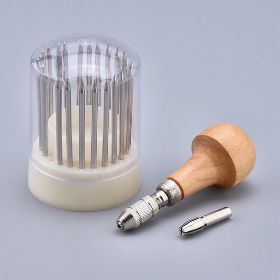 1 set Iron Rhinestones Setting Beading Tools Bead Graver Tool for DIY Jewelry Making Crafting Platinum BurlyWood 5.4x7.5cm