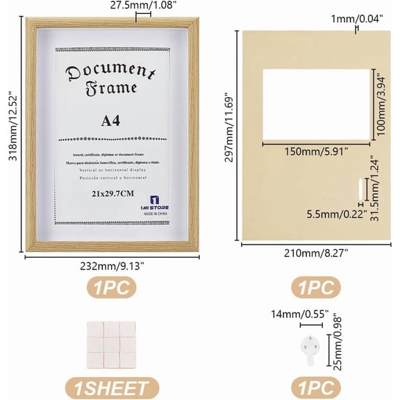 1 set Medal Display Shadow Box Single Medal Display case Single Medal Display Shadow Box Frame for Runners Marathon Soccer Football Gymnastics & All Sports Medal Display (Burlywood A4)