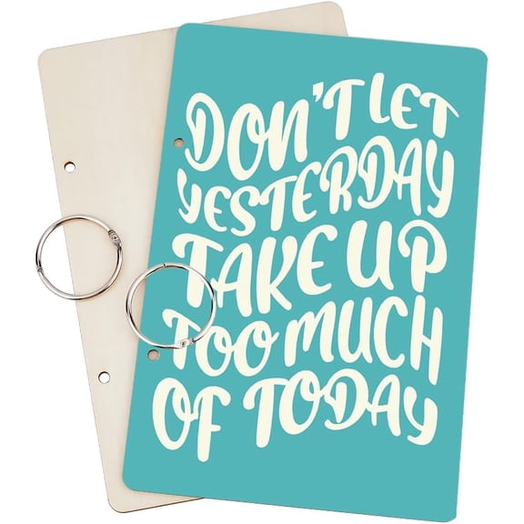 1 set Motivational Text Greeting Card Holder Organizer Wooden Card Keeper Binder Planning Book Birthday Cards Keeper Photo Album Cover Graduation Wedding Planner Journal Keepsake Gift