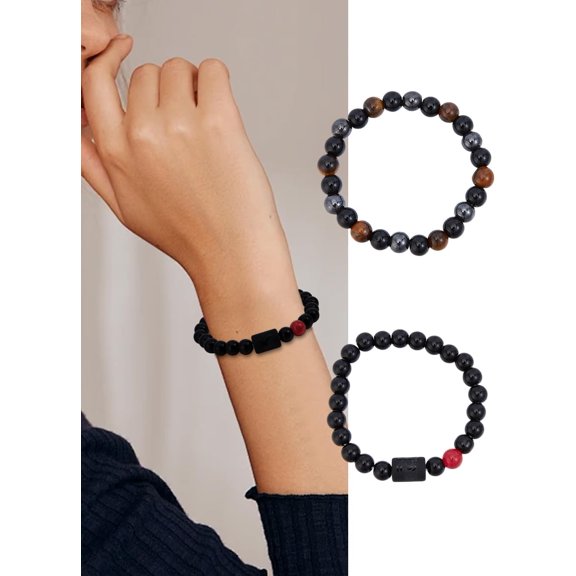 1 set Natural Mixed Gemstone Stretch Bracelets Constellations Theme Bracelet Sagittarius Inner Diameter: 2-3/8 inch(6cm)