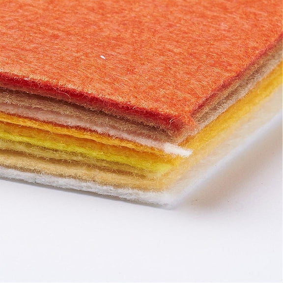 1 set Non Woven Fabric Embroidery Needle Felt for DIY Crafts Square Gradual Yellow color 298~300x298~300x1mm 10pcs/set