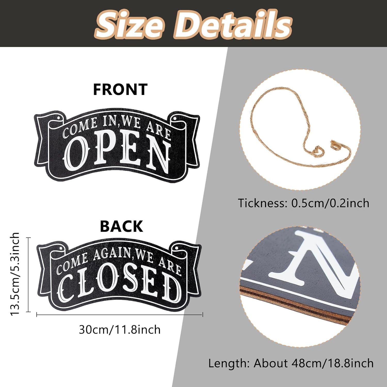 1 set Open Closed Signs for Business Restaurant Open Signs Business ...