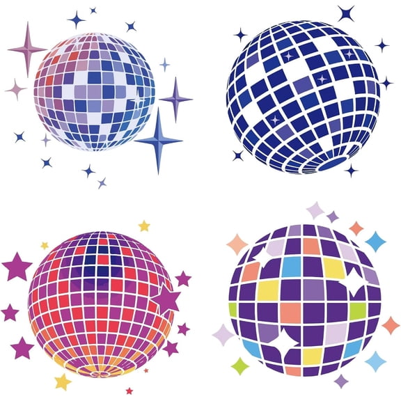 1 set PVC Window Static Sticker Flat Round Shape for Window or Stairway Home Decoration Disco Ball 160x160mm 4pcs/set