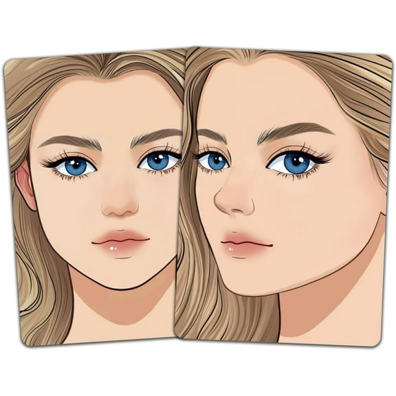 1 set Plastic Makeup Painting Practice Board Reusable Face Painting Mixed color Exercise Template Rectangle Human Pattern