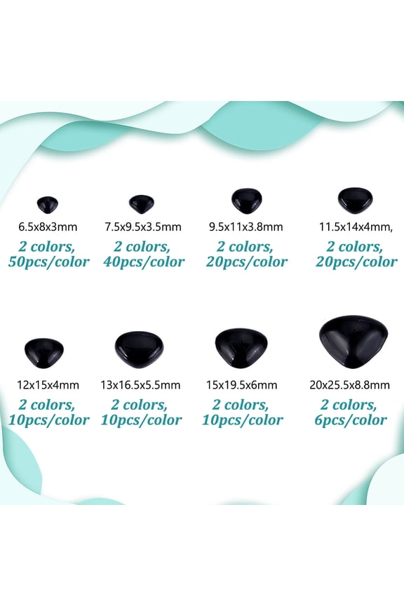 1 set Platic Nose Triangle Mixed color 6.5~20x8~25.5x3~8.5mm 332pcs