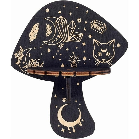 1 set Poplar Wood Dowsing Pendulum Holders Witch Hanging Holder Mushroom 177x150x6mm