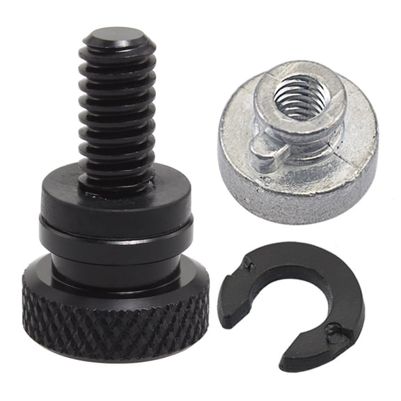 Rear Seat Bolt Screw Set 6mm for Motorcycle Saddle Mounting Hardware, Motorbike Modification Accessories with Nut, Black