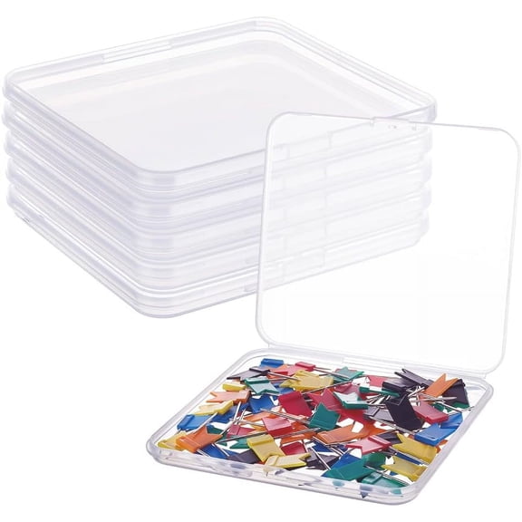 1 set Transparent Plastic Bead Containers Cuboid Clear 12.5x11.5x1.15cm Plastic