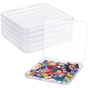 1 set Transparent Plastic Bead Containers Cuboid Clear 12.5x11.5x1.15cm Plastic