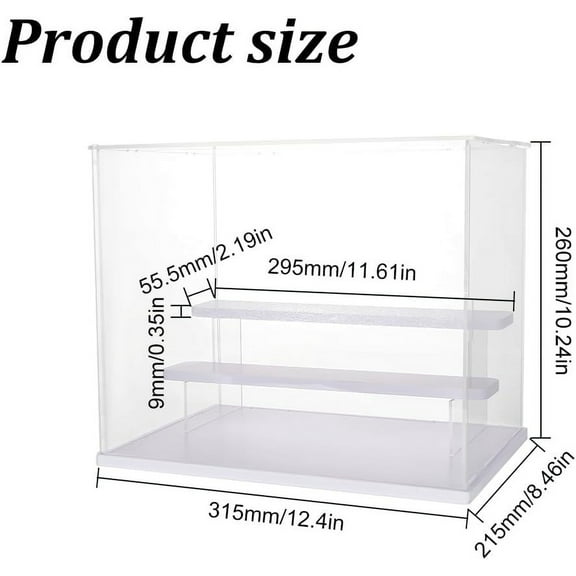 1 set Transparent Plastic Minifigures Display Case 3-Tier Holder Risers for Models Building Blocks Display Rectangle Clear Finished Product: 31.5x21.5x26cm