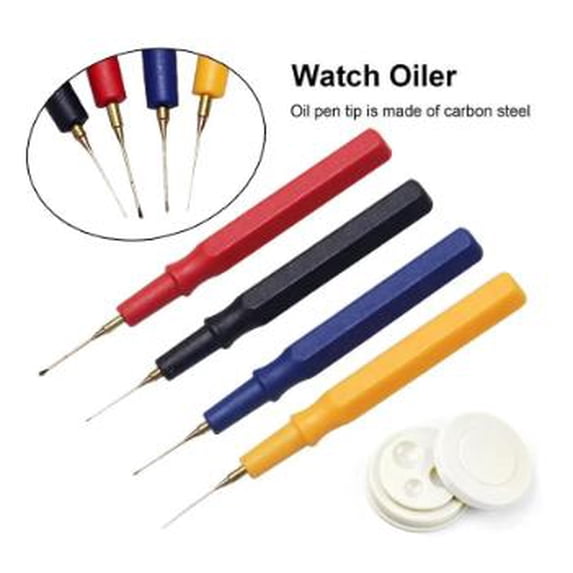 Watch Repair Tool Kit with Oil Pen, Needle, Dip Oiler, Oil Cup Applicator and Cleaning Dish - Complete Watch Maintenance Set