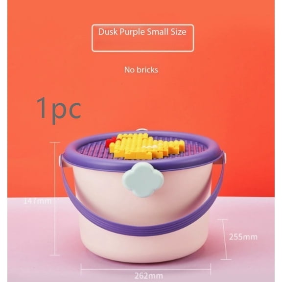 1 set (bucket only) Cute cartoon children's toy storage box | portable plastic bucket | baby's Lego brick organization artifact