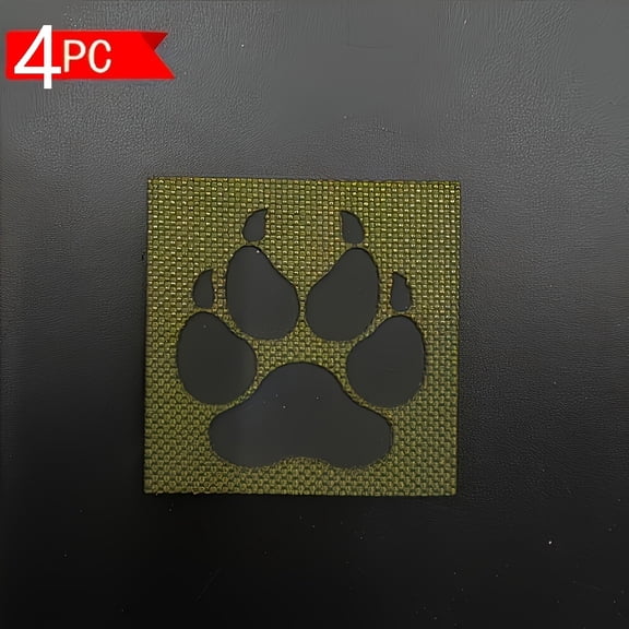 1 set of creative bear paw infrared reflective laser sticker badges with Velcro backing, suitable for bags, backpacks, vests and clothing embroidery patches