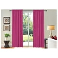 thumbnail image 1 of 1 Set window curtain treatment blackout rod pocket panel 100% full privacy 37" wide x 108" long R64 hot pink color, 1 of 3