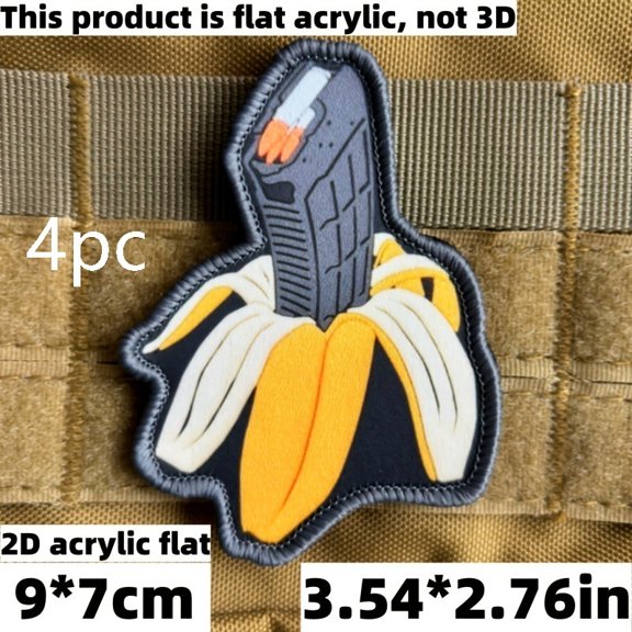 1 set of 2D printed banana clip tactical patches | patch patches | hook and loop velcro morale badges | backpack decoration stickers