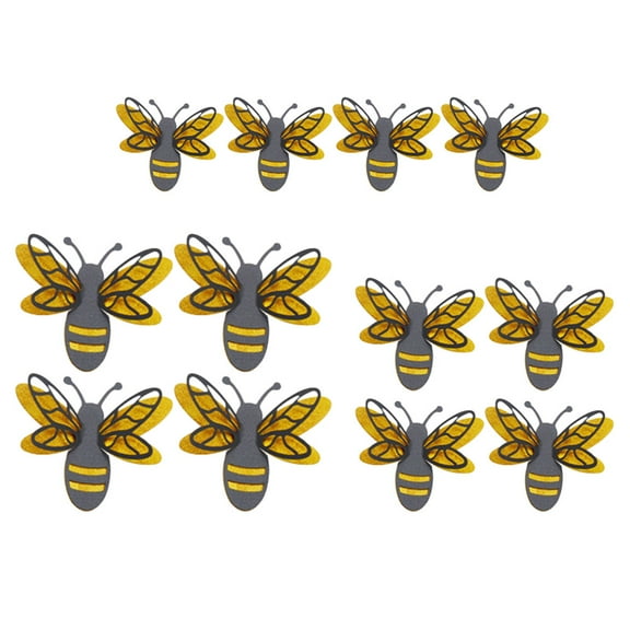 1 set of 3D Bee Wall Decals Removable Double Layer Wall Stickers for Diy
