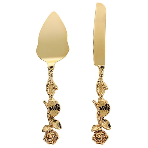 OUNONA Cake Cutter Slicer Zinc Alloy Golden 1 Set