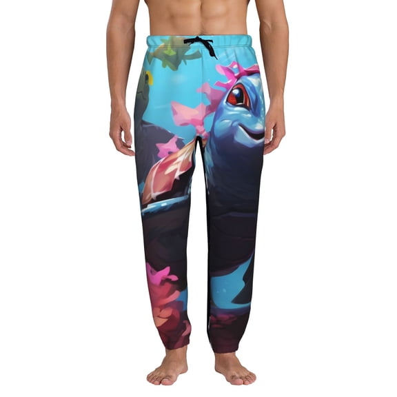 Xecao Lively Cute Turtle Print Active Tech Joggers for Men, Mens Sweatpants Lounge Pants with Pockets-