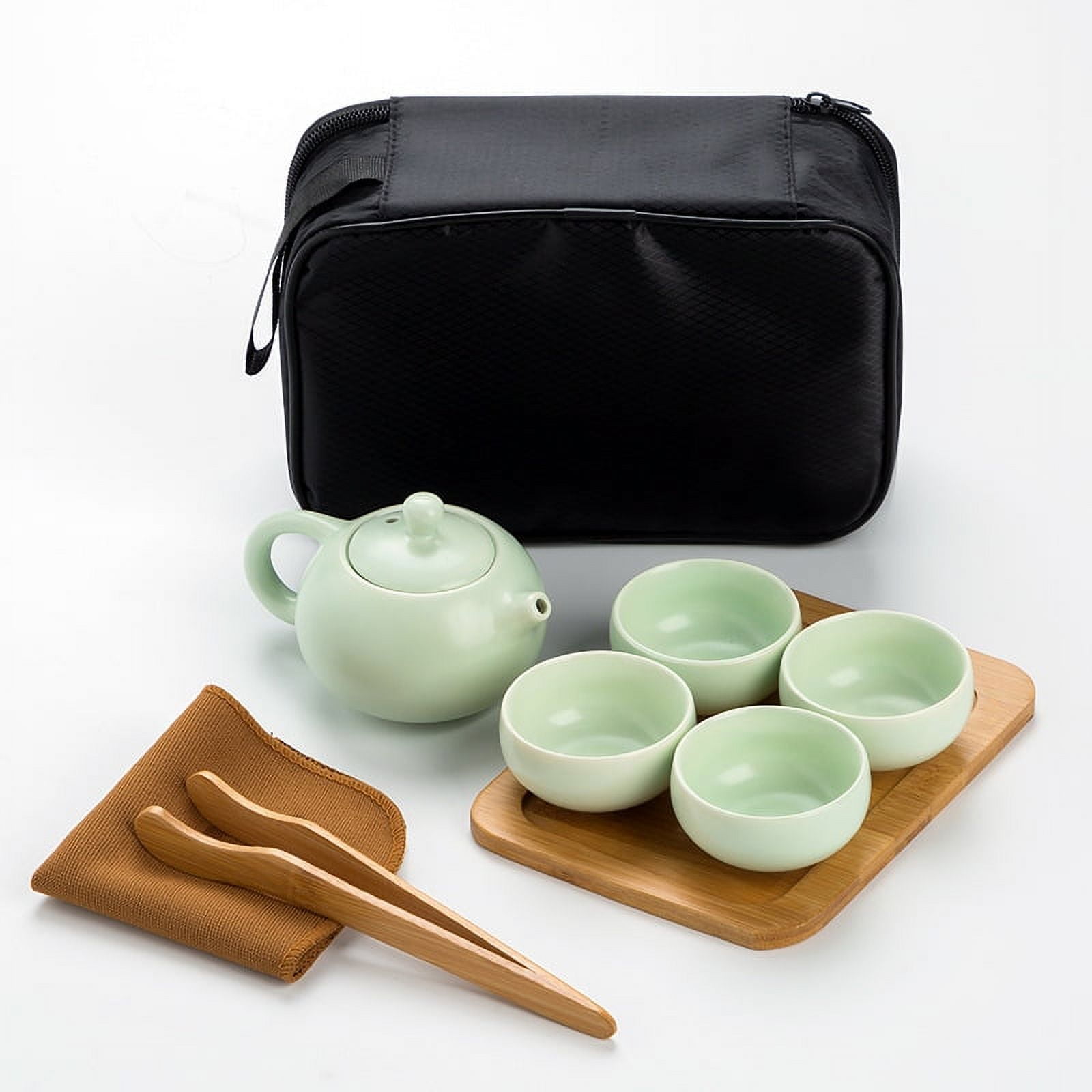 1 set of Ceramic Travel Teapot Set Kung Fu Tea Set Kit Portable Ceramic