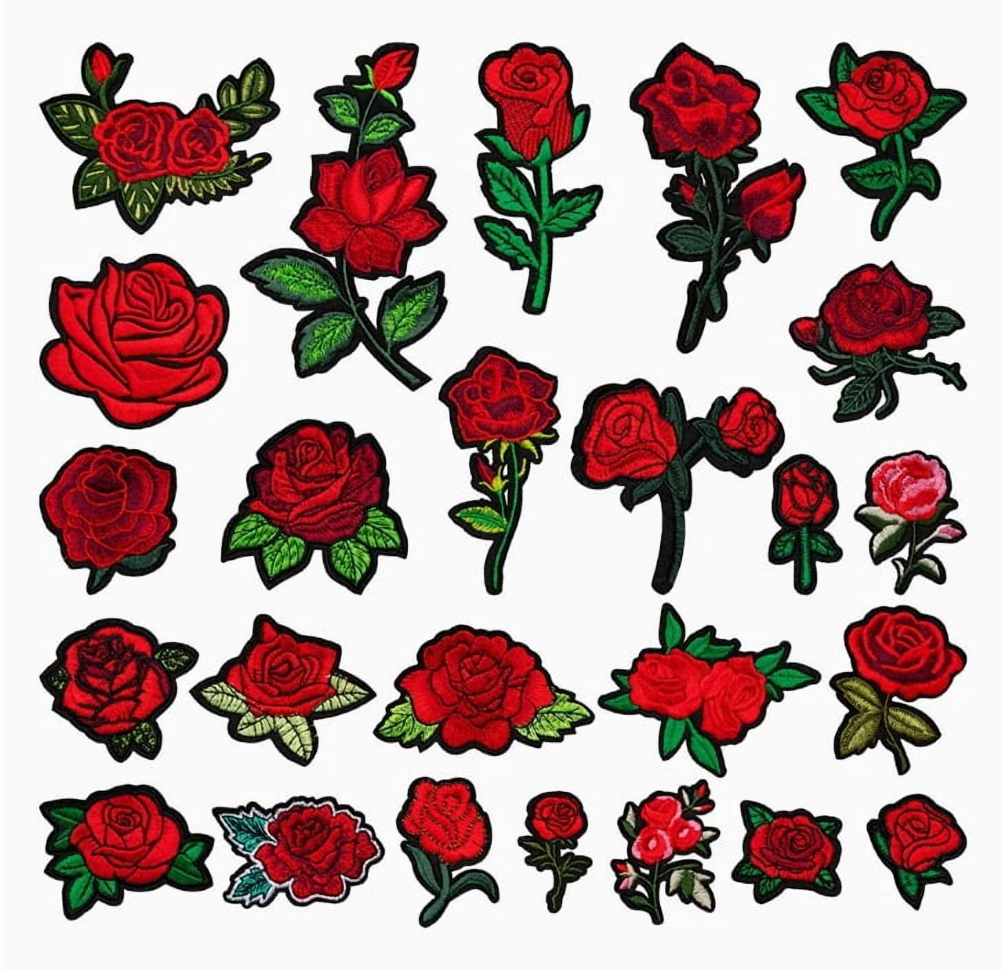 DIY Handmade Embroidery Rose Flower Patches - Decorative Repair Patches for Clothing and Fabrics