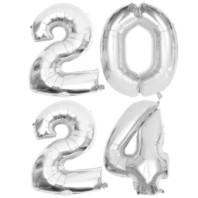 1 set of Decorative 2024 Foil Balloons New Year Balloons Party Layout