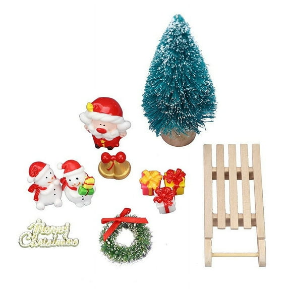 1 Set Miniature Dollhouse Christmas Decoration Ornament Prop for Doll House Mini Layout Holiday Decor