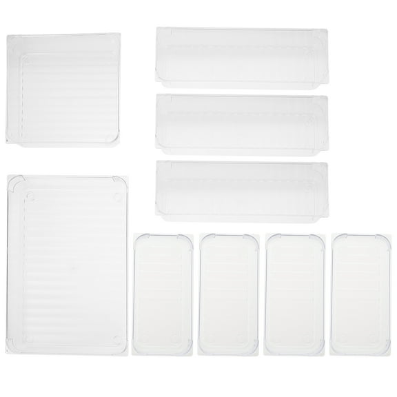 Transparent Plastic Drawer Organizer with Assorted Size Trays for Storage Use and Space Saving 1 Set