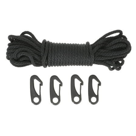 WEAVILUX 1Set Multi-Functional Black Cotton Rope for Flagpole Halyard Clothesline and Bundling