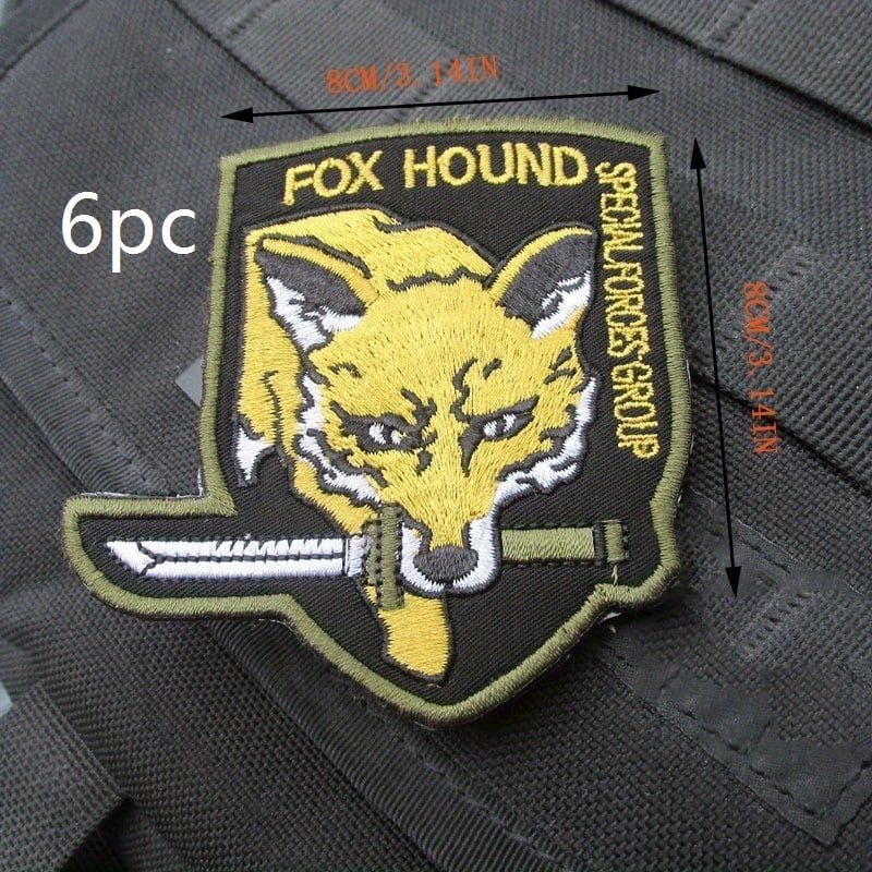 1 set of Foxhound Velcro Embroidered Badges - Tactical patch patches for backpacks, apparel, jackets, jeans, vests