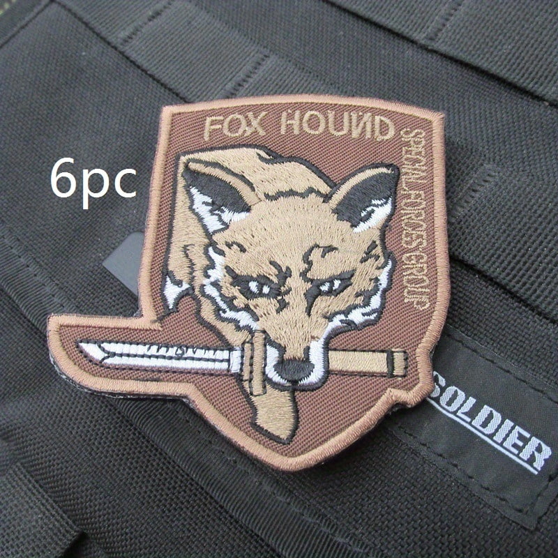 1 set of Foxhound Velcro Embroidered Badges - Tactical patch patches for backpacks, apparel, jackets, jeans, vests