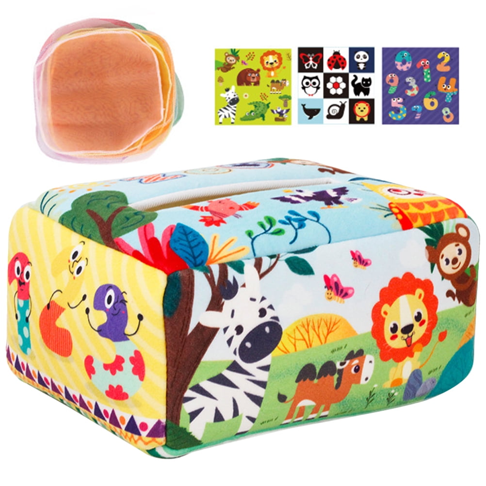 1 set of Kids Tissue Box Toy Montessori Tissue Box Pull Toy Fabric