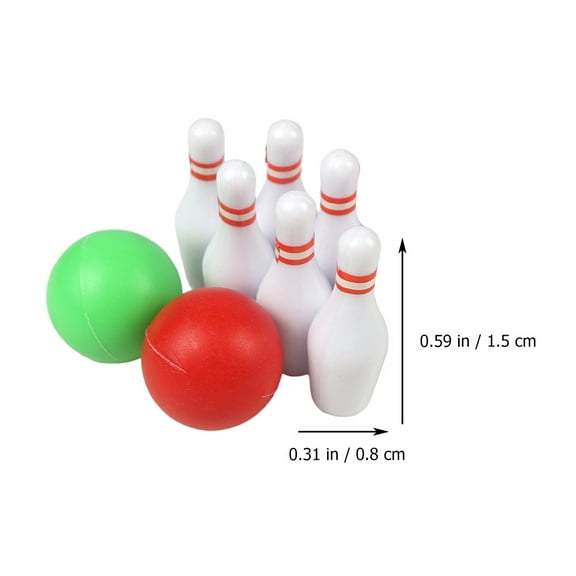 1 set of Miniature Bowling Set Mini Bowling Game Bowling Ball Toys Doll House Decor