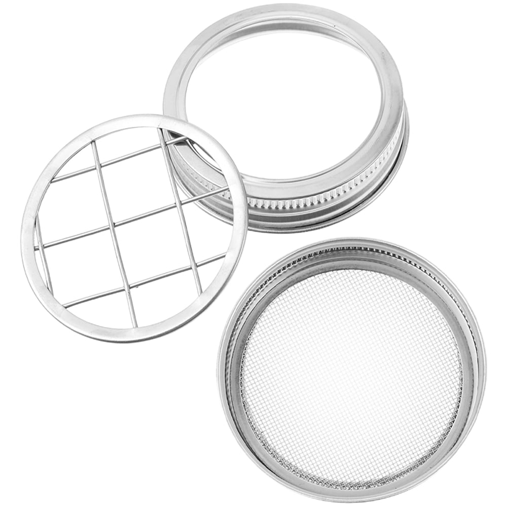 1 set of Sprouting Jar Lid Stainless Steel Mason Jar Strainer Lid
